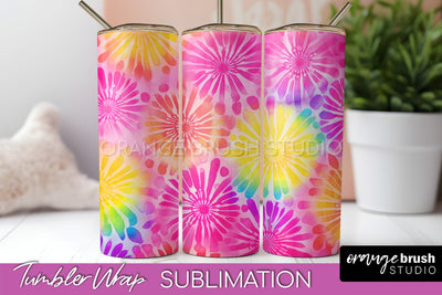 Tie Dye Tumbler Wrap, Rainbow Tumbler Sublimation Background Sublimation OrangeBrushStudio 