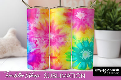Tie Dye Tumbler Wrap, Rainbow Tumbler Sublimation Background Sublimation OrangeBrushStudio 