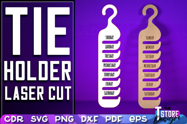 Tie Holder Laser Cut | Home SVG Design | CNC Files SVG The T Store Design 