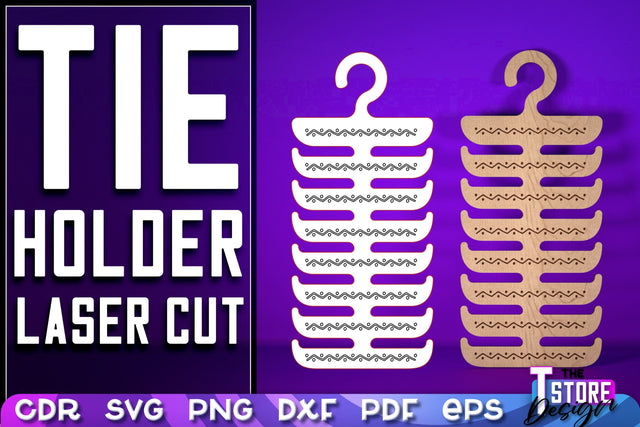 Tie Holder Laser Cut | Home SVG Design | CNC Files SVG The T Store Design 