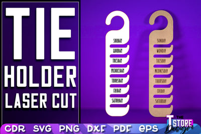 Tie Holder Laser Cut | Home SVG Design | CNC Files SVG The T Store Design 