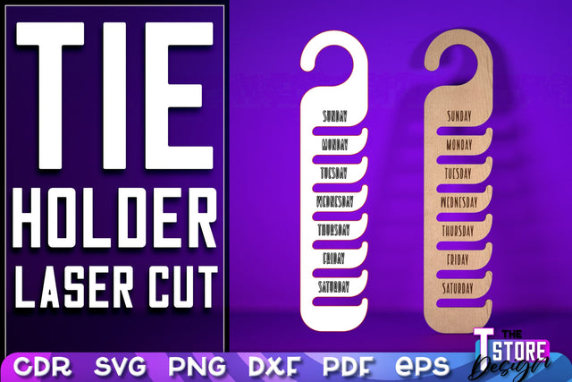 Tie Holder Laser Cut | Home SVG Design | CNC Files SVG The T Store Design 