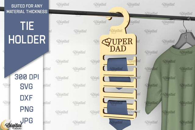 Tie Holder Laser Cut. Wood Tie Rack SVG Laser Cut SVG Evgenyia Guschina 