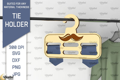 Tie Holder Laser Cut. Wood Tie Rack SVG Laser Cut SVG Evgenyia Guschina 
