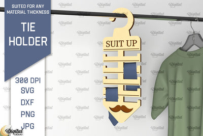 Tie Holder Laser Cut. Wood Tie Rack SVG Laser Cut SVG Evgenyia Guschina 