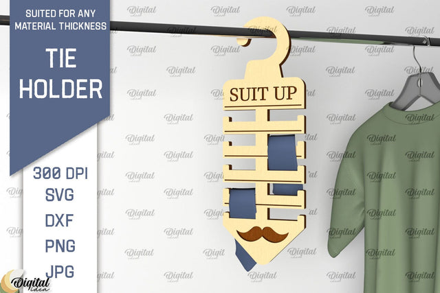Tie Holder Laser Cut. Wood Tie Rack SVG Laser Cut SVG Evgenyia Guschina 