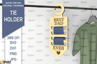 Tie Holder Laser Cut. Wood Tie Rack SVG Laser Cut SVG Evgenyia Guschina 