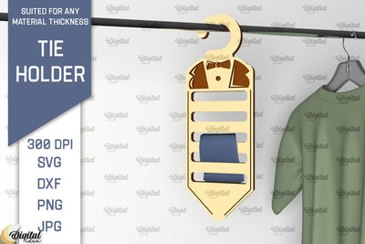 Tie Holder Laser Cut. Wood Tie Rack SVG Laser Cut SVG Evgenyia Guschina 