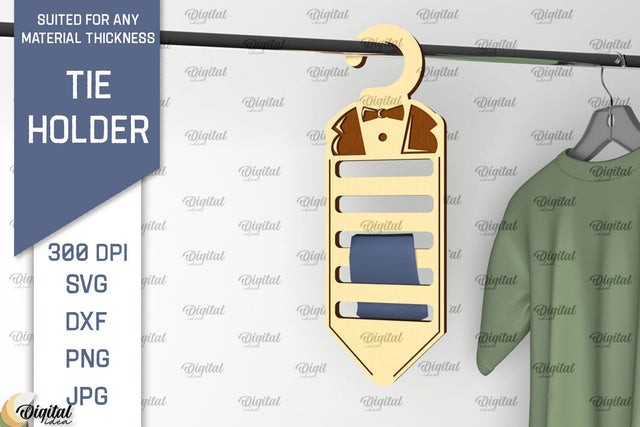 Tie Holder Laser Cut. Wood Tie Rack SVG Laser Cut SVG Evgenyia Guschina 