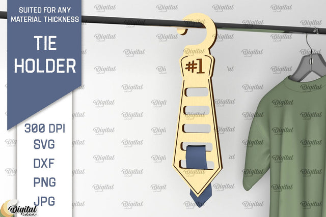 Tie Holder Laser Cut. Wood Tie Rack SVG Laser Cut SVG Evgenyia Guschina 