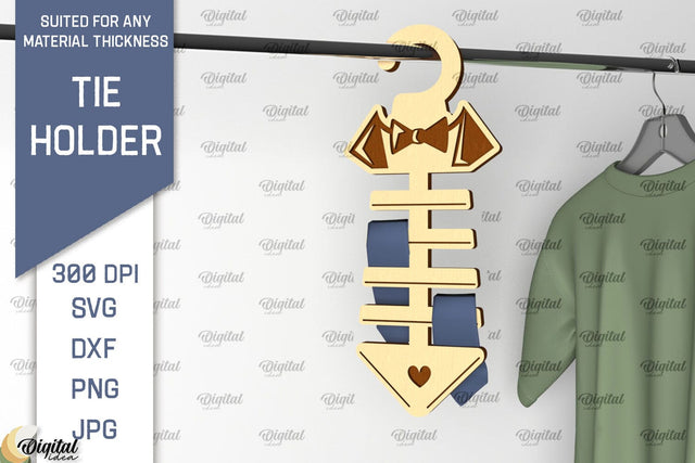 Tie Holder Laser Cut. Wood Tie Rack SVG Laser Cut SVG Evgenyia Guschina 
