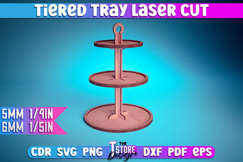 Tiered Tray Laser Cut Design | Home Design | CNC Files SVG The T Store Design 