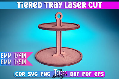 Tiered Tray Laser Cut Design | Home Design | CNC Files SVG The T Store Design 