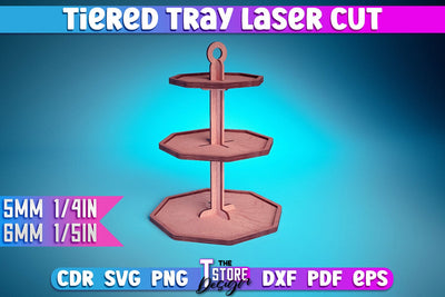 Tiered Tray Laser Cut Design | Home Design | CNC Files SVG The T Store Design 