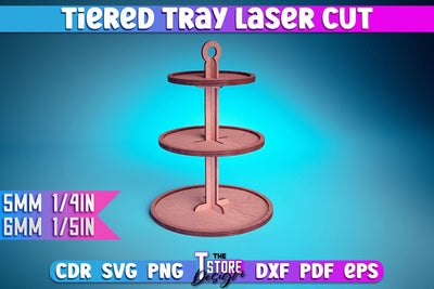 Tiered Tray Laser Cut Design | Home Design | CNC Files SVG The T Store Design 