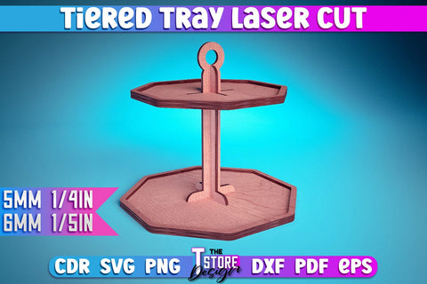 Tiered Tray Laser Cut Design | Home Design | CNC Files SVG The T Store Design 