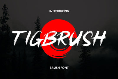Tigbrush - Simple Brush Font Font Mozzatype 