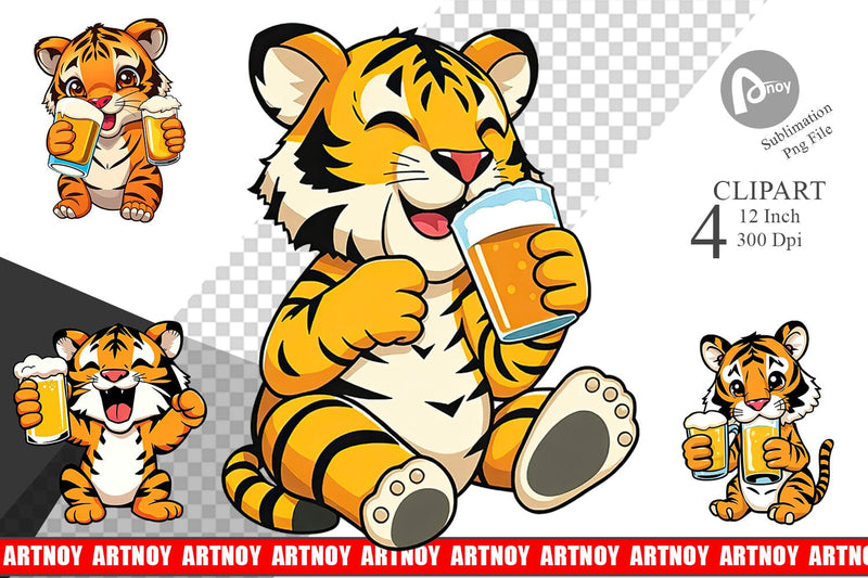 Tiger Beer Day Clipart Sublimation artnoy 