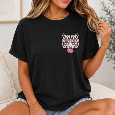Tiger Bubble Gum Embroidery Design – Cool Tiger with Pink Glasses Machine Embroidery File, Trendy Animal Design Embroidery/Applique DESIGNS PatternFeed8 