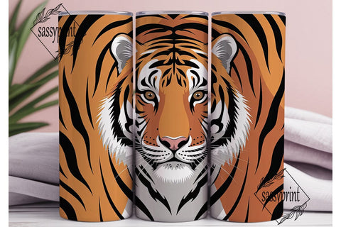 Tiger Face 20oz Tumbler Wrap Sublimation sassyprint 
