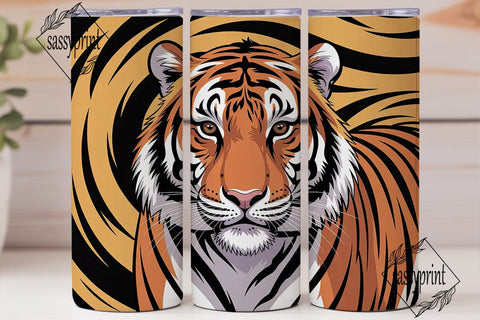 Tiger Face 20oz Tumbler Wrap Sublimation sassyprint 