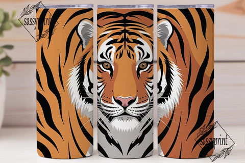 Tiger Face 20oz Tumbler Wrap Sublimation sassyprint 