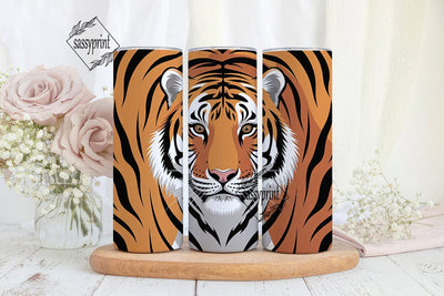 Tiger Face 20oz Tumbler Wrap Sublimation sassyprint 
