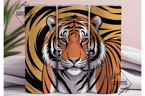 Tiger Face 20oz Tumbler Wrap Sublimation sassyprint 