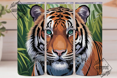 Tiger Face Close-Up 20oz Tumbler Wrap Sublimation sassyprint 
