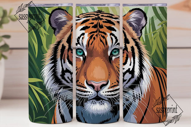 Tiger Face Close-Up 20oz Tumbler Wrap Sublimation sassyprint 