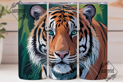 Tiger Face Close-Up 20oz Tumbler Wrap Sublimation sassyprint 