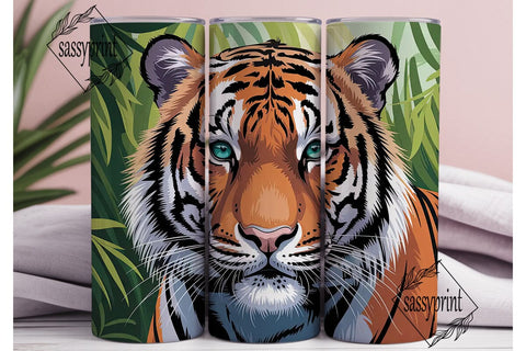 Tiger Face Close-Up 20oz Tumbler Wrap Sublimation sassyprint 
