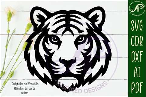 Tiger face wall art sign, SVG file. vector SVG APInspireddesigns 