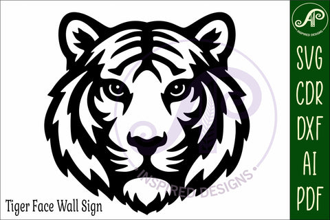 Tiger face wall art sign, SVG file. vector SVG APInspireddesigns 