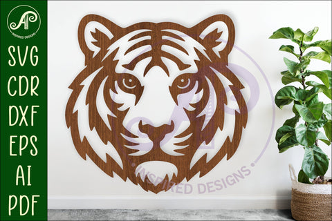 Tiger face wall art sign, SVG file. vector SVG APInspireddesigns 