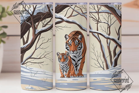 Tiger Family 20oz Tumbler Design Sublimation sassyprint 