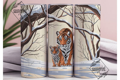 Tiger Family 20oz Tumbler Design Sublimation sassyprint 
