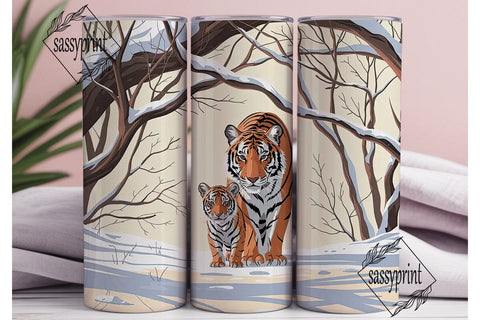 Tiger Family 20oz Tumbler Design Sublimation sassyprint 