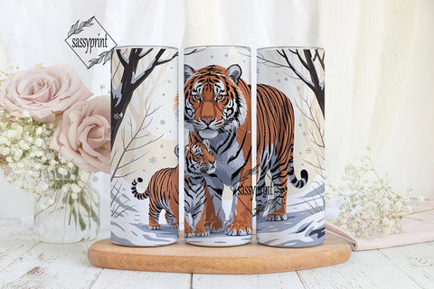 Tiger Family 20oz Tumbler Design Sublimation sassyprint 