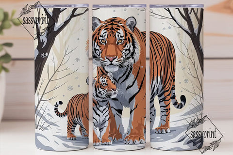 Tiger Family 20oz Tumbler Design Sublimation sassyprint 