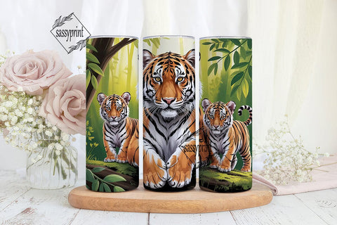 Tiger Family 20oz Tumbler Wrap Sublimation sassyprint 