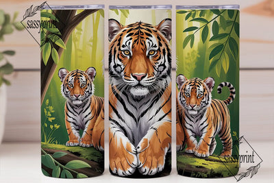 Tiger Family 20oz Tumbler Wrap Sublimation sassyprint 