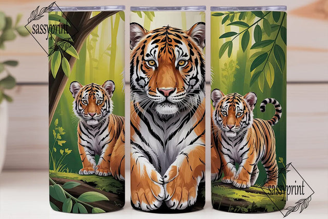Tiger Family 20oz Tumbler Wrap Sublimation sassyprint 