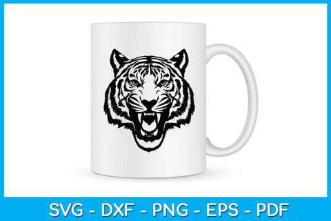 Tiger Head Logo Vector Silhouette SVG Creativedesigntee 