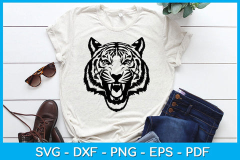 Tiger Head Logo Vector Silhouette SVG Creativedesigntee 