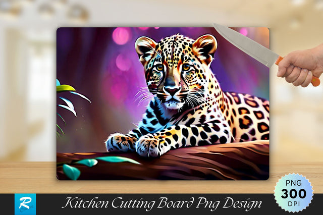 Tiger Leopard Background Cutting Board Sublimation Regulrcrative 