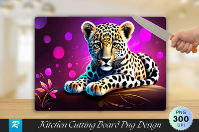 Tiger Leopard Background Cutting Board Sublimation Regulrcrative 