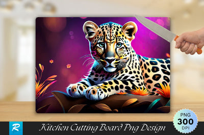 Tiger Leopard Background Cutting Board Sublimation Regulrcrative 