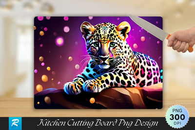 Tiger Leopard Background Cutting Board Sublimation Regulrcrative 