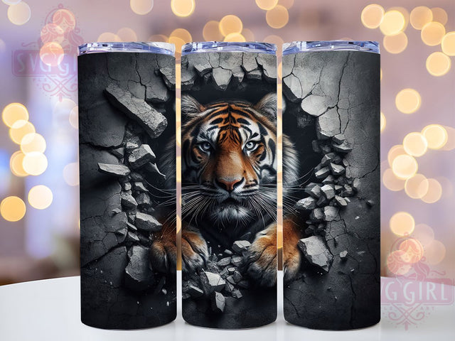 Tiger Print Jungle 20oz Tumbler, Animal Tumbler, 20oz Wrap, Sublimation PNG, Wild Cup Design, Jungle Theme, Exotic Gift Sublimation SvggirlplusArt 